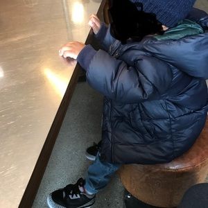 Zara navy blue puffer